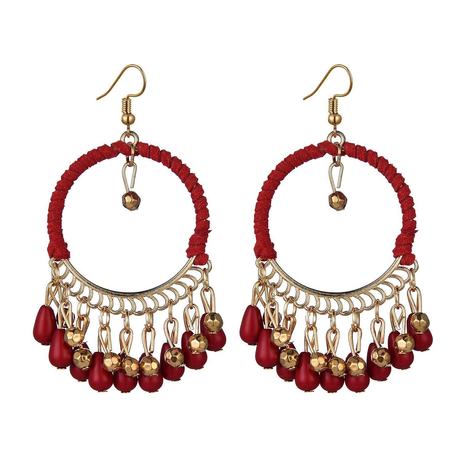 Round earring red